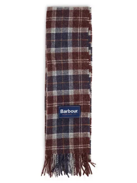 Barbour wełniany szalik Mężczyźni Sztuczne włókno czerwony|niebieski w kratkę ONE SIZE brązowa