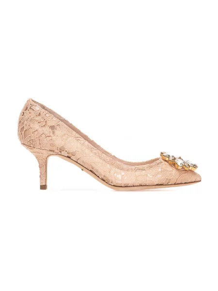 Czółenka Dolce And Gabbana koronkowa beżowa