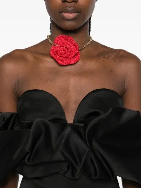 Rochie midi Elisabetta Franchi cu volane până la genunchi de costum negru