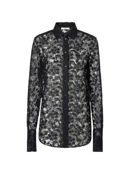 Cămașă Fendi cu model floral din dantelă negru