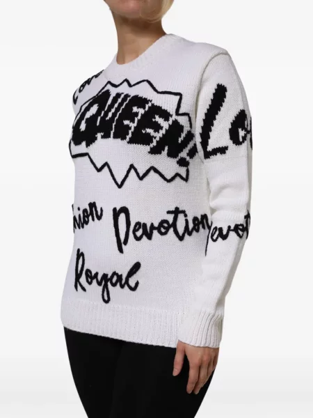 Lung pulover Dolce & Gabbana alb
