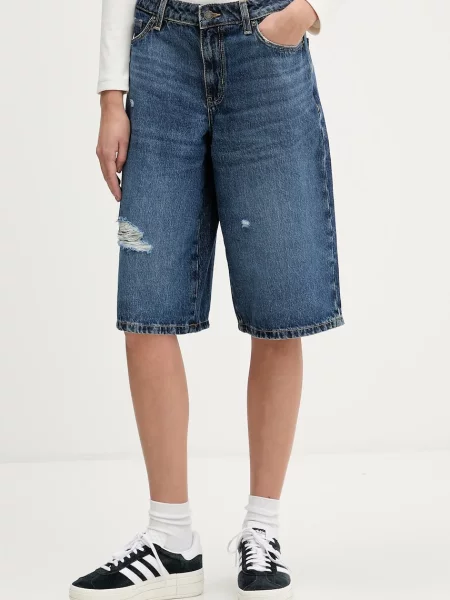 Guess Jeans pantaloni scurti jeans albastru