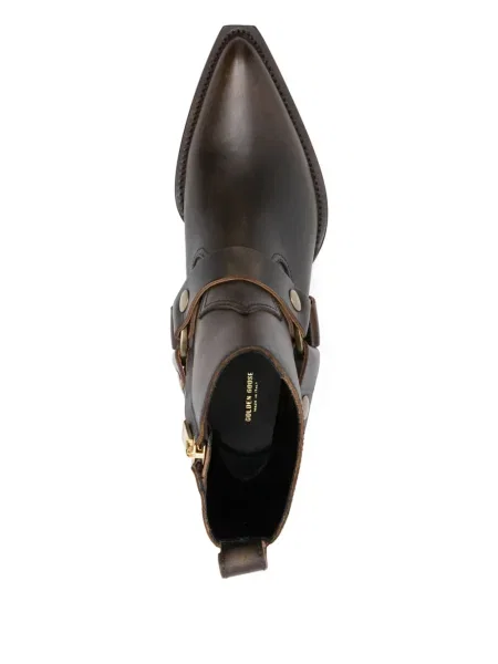 Cizme scurte Golden Goose din piele auriu