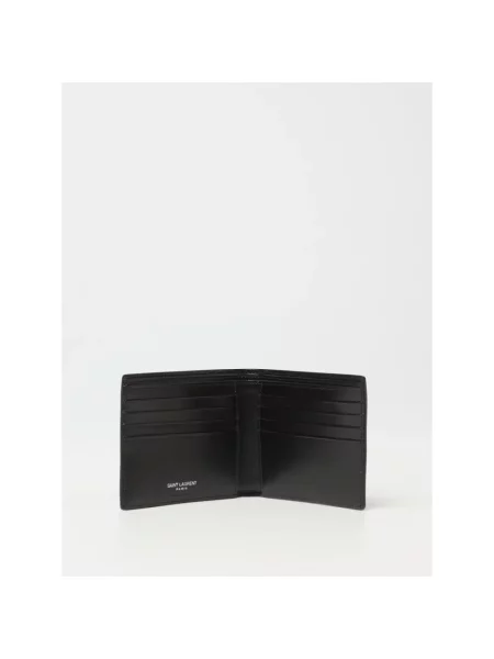 Portfel Saint Laurent skórzany z logo czarny