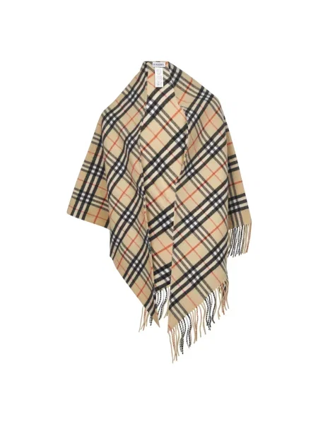 Kurtka Burberry z frędzli z kaszmiru beżowa