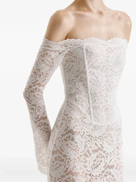 Rochie maxi 2310 Studio din dantelă de costum alb