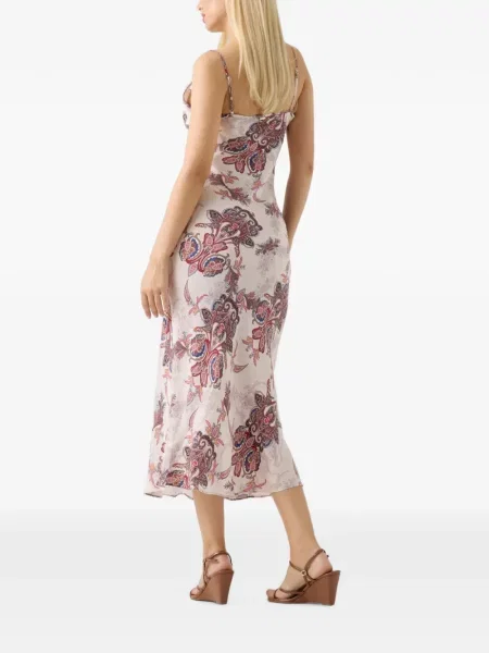 Rochie midi Guess cu imagine cu model paisley roz