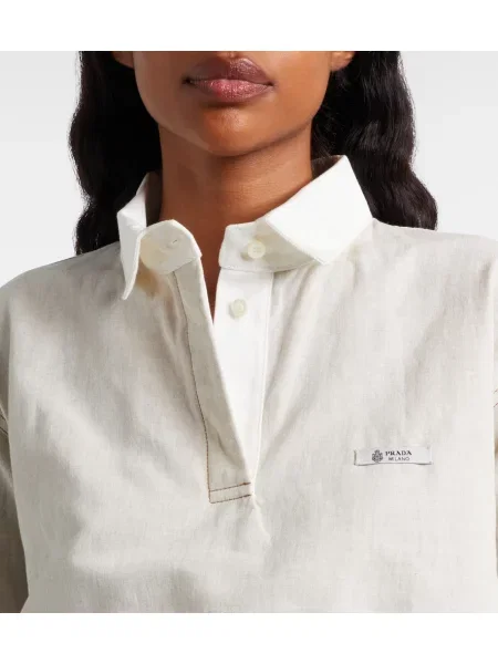Tricou polo Prada de in bej