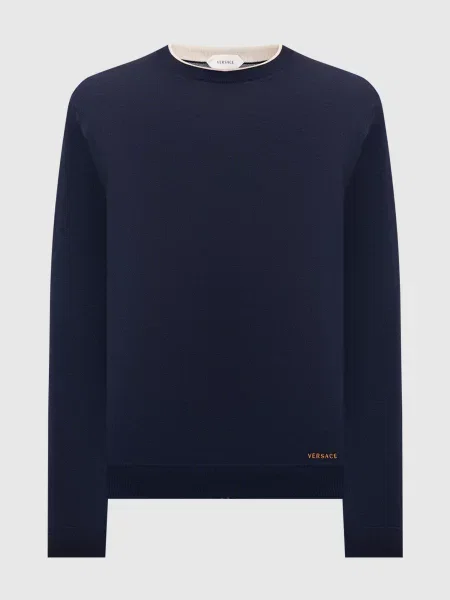 Джемпер з вовни Versace синій