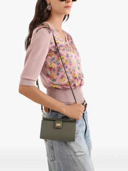 Geanta de piele Dolce & Gabbana din piele verde
