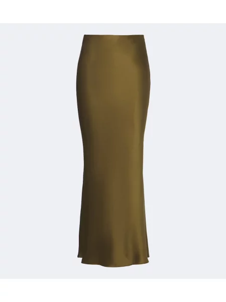 Fusta maxi The Sei de mătase verde