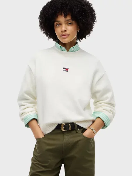 Пухнастий светр Tommy Jeans білий