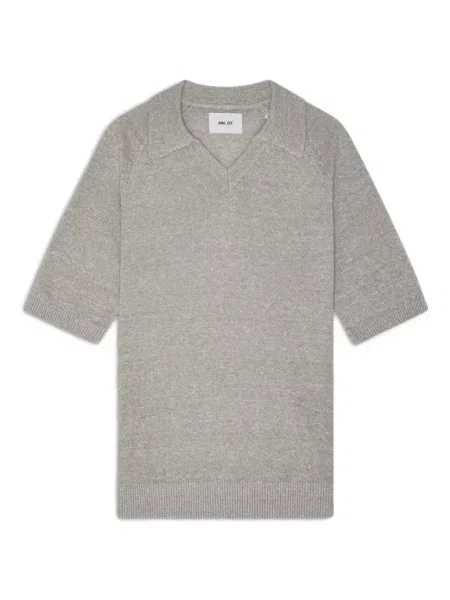 Tricou Nn07 cu decolteu în V scurt gri