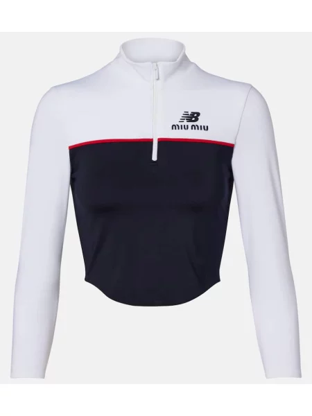 Cropp top Miu Miu din jerseu alb