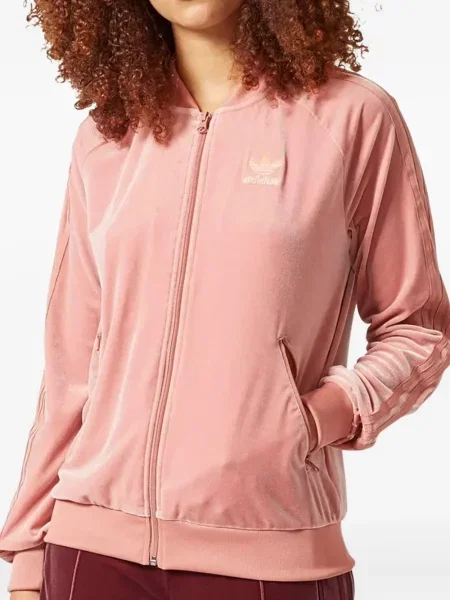 Legginsy Adidas do biegania z nadrukiem z dekoltem w serek czerwone