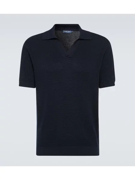 Polo Frescobol Carioca de mătase albastru