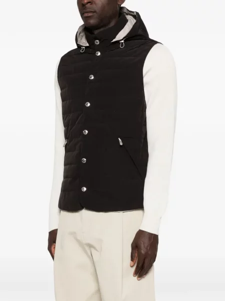 Vesta s kapucí Brunello Cucinelli s kapucí černá
