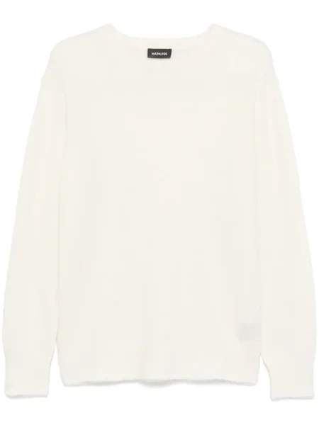 Sweter Mainless z okrągłym dekoltem biały