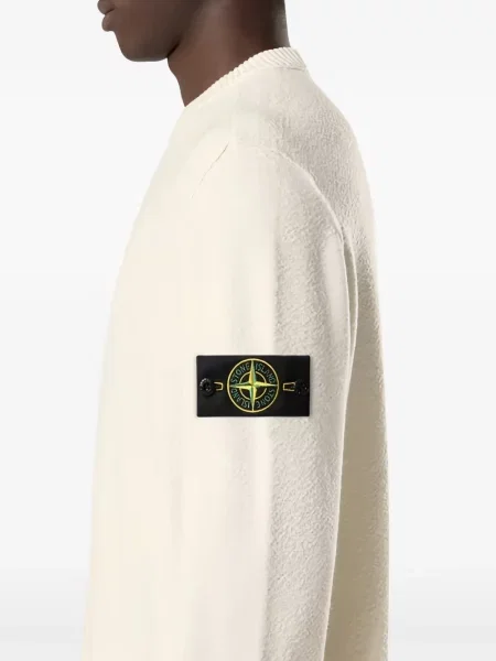 Вълнен пуловер Stone Island с кръгло деколте камъни