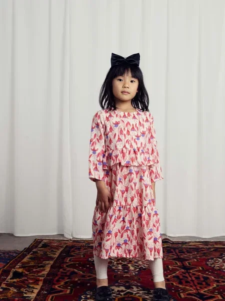 Mini Rodini Dievčenské šaty Fuchsia ružová