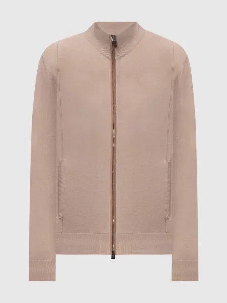 Кардиган з бавовною Canali бежевий