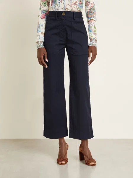 Etro Spodnie blau granatowe