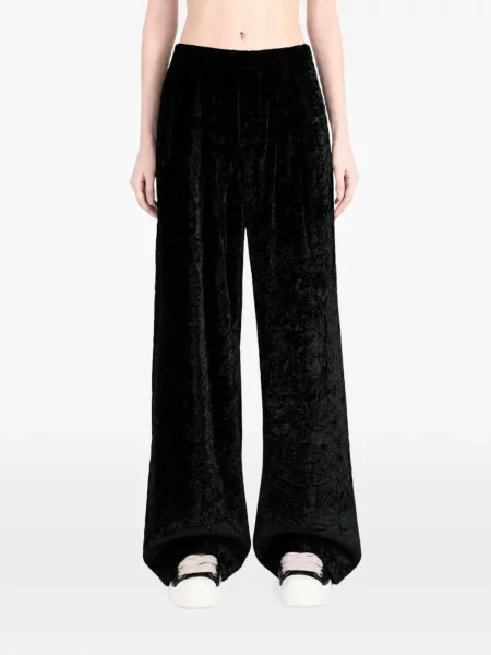 Pantaloni Meta Campania Collective de catifea negru