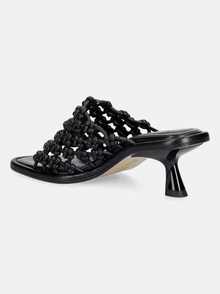 Кожаные шлепанцы Souliers Martinez на высоком каблуке