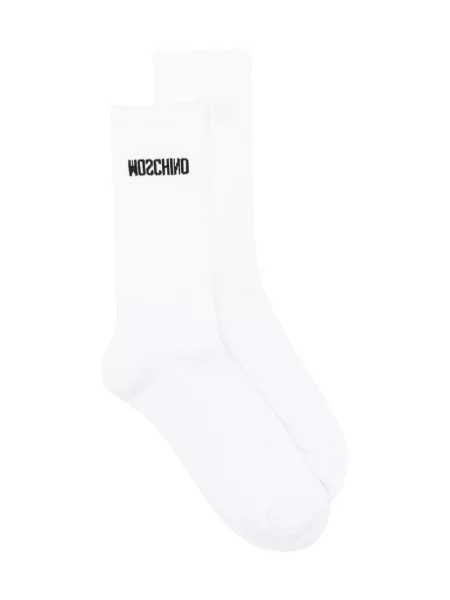 Șosete Moschino cu autograf alb