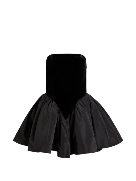 Aksamitna sukienka Ronny Kobo bez ramiączek garniturowa czarna