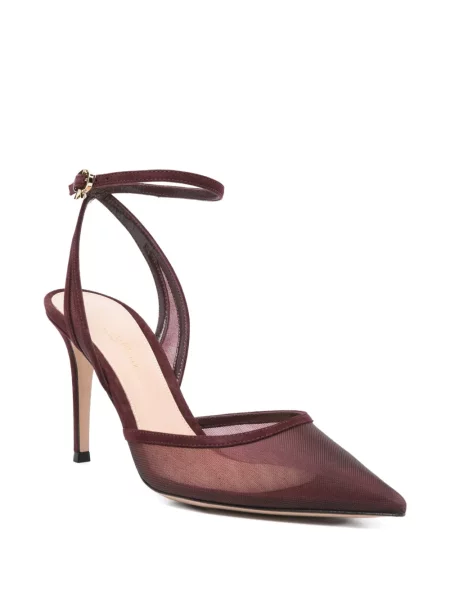 Pantofi cu toc Gianvito Rossi din piele de căprioară roșu