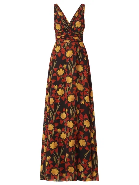 Kraimod Rochie de seară galben / oliv / roșu ruginiu negru
