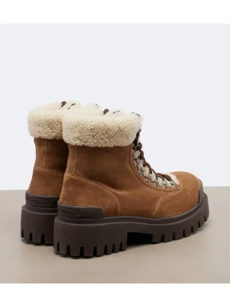 Gležnjarji Balenciaga z vezalkami iz semiša bež