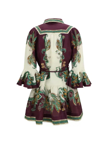 Rochie mini Alemais de in cu imagine cu model paisley roșu