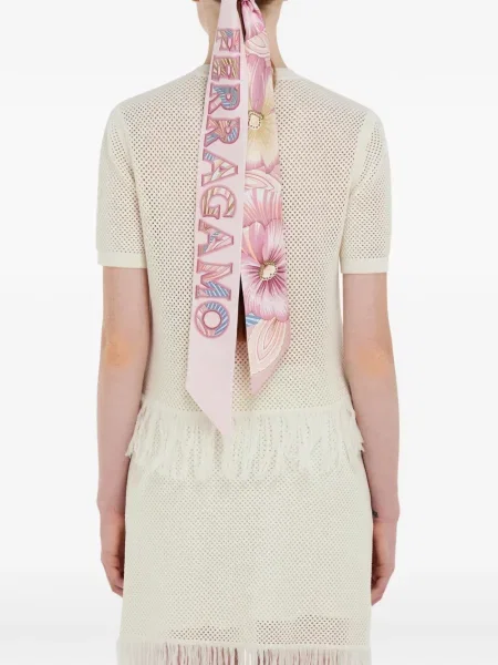 Fular Ferragamo de mătase cu imagine roz