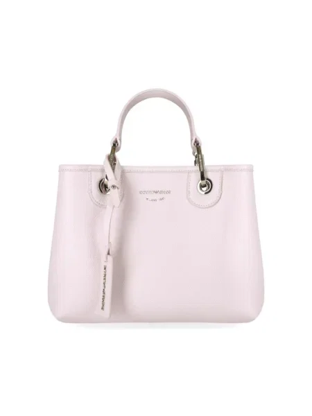 Lniana shopperka Emporio Armani fioletowa