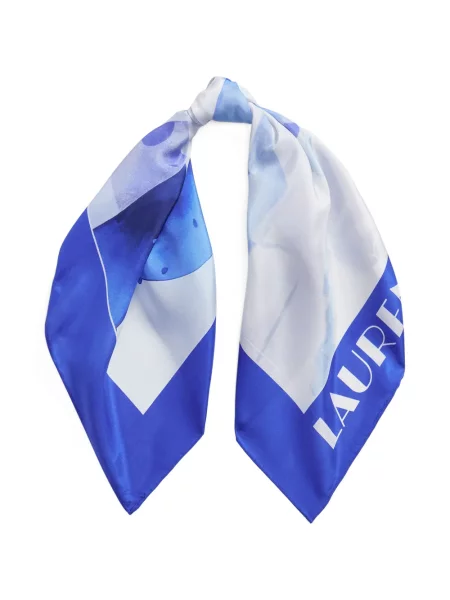 Fular Lauren Ralph Lauren de mătase cu imagine albastru