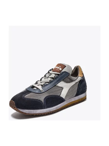 Sneakersy Diadora skórzane z kamieniami niebieskie