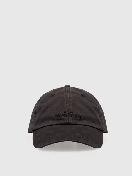 Кепка Stone Island с вышивкой черная