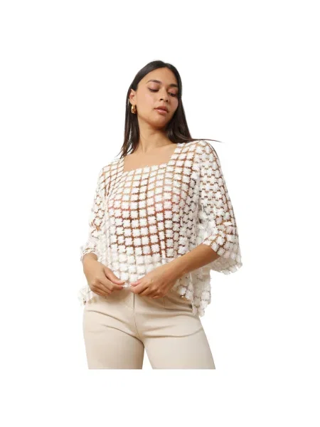 Top La Modeuse alb