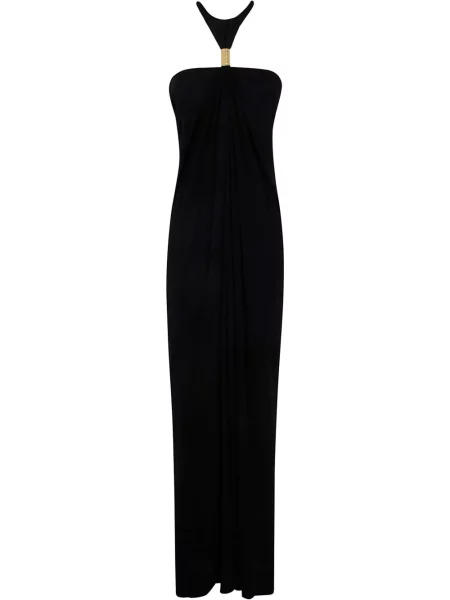 Rochie midi Tom Ford până la genunchi cu gât halter de costum negru