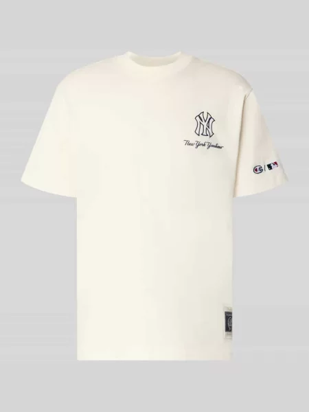 T-shirt o kroju relaxed fit z czystej bawełny Champion beżowa