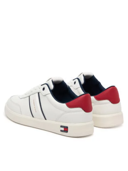 Tommy Jeans Nízke tenisky námornícka modrá / zlatá / červená biela