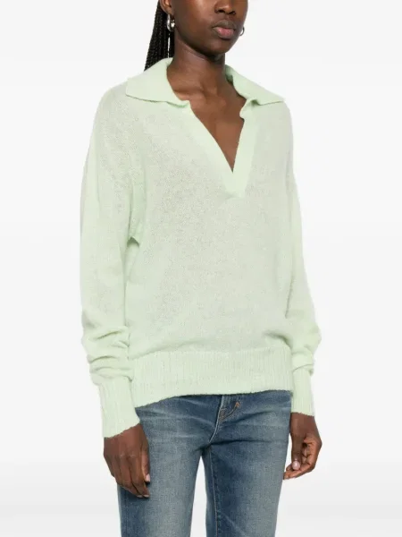 Pulover Tom Ford cu decolteu în V verde