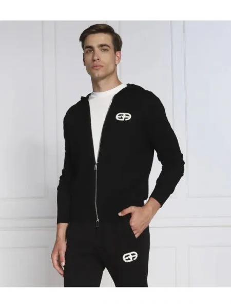Emporio Armani De lână hanorac negru