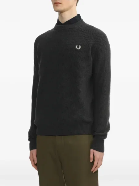 Pulover Fred Perry cu broderie gri