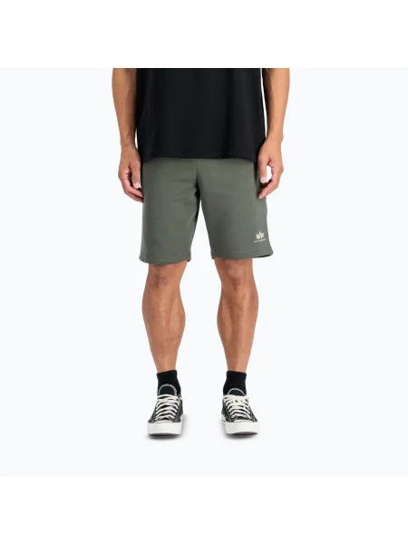Мъжки къси панталони Alpha Industries Basic Small Logo II тъмно маслинени зелено
