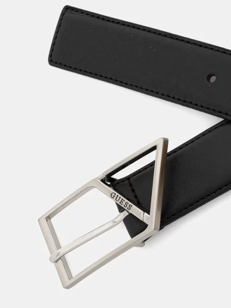 Кожаный ремень Guess с ремешками черный
