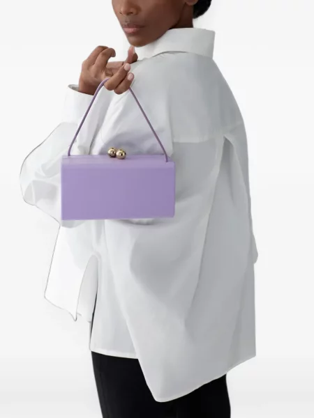 Top Carolina Herrera din piele violet