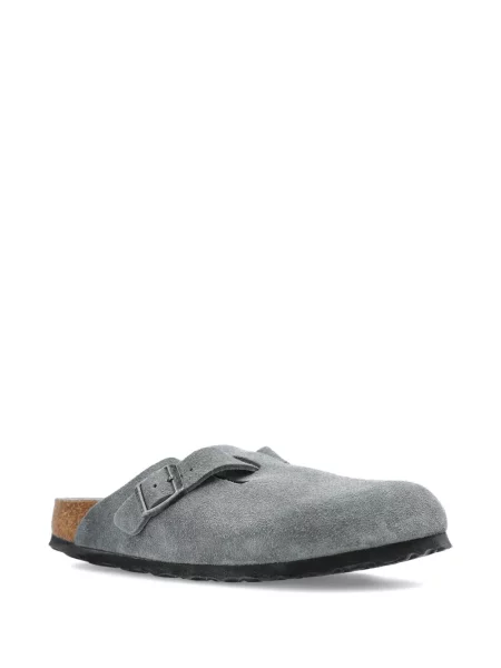 Mules Birkenstock σουέντ με αγκράφα γκρι